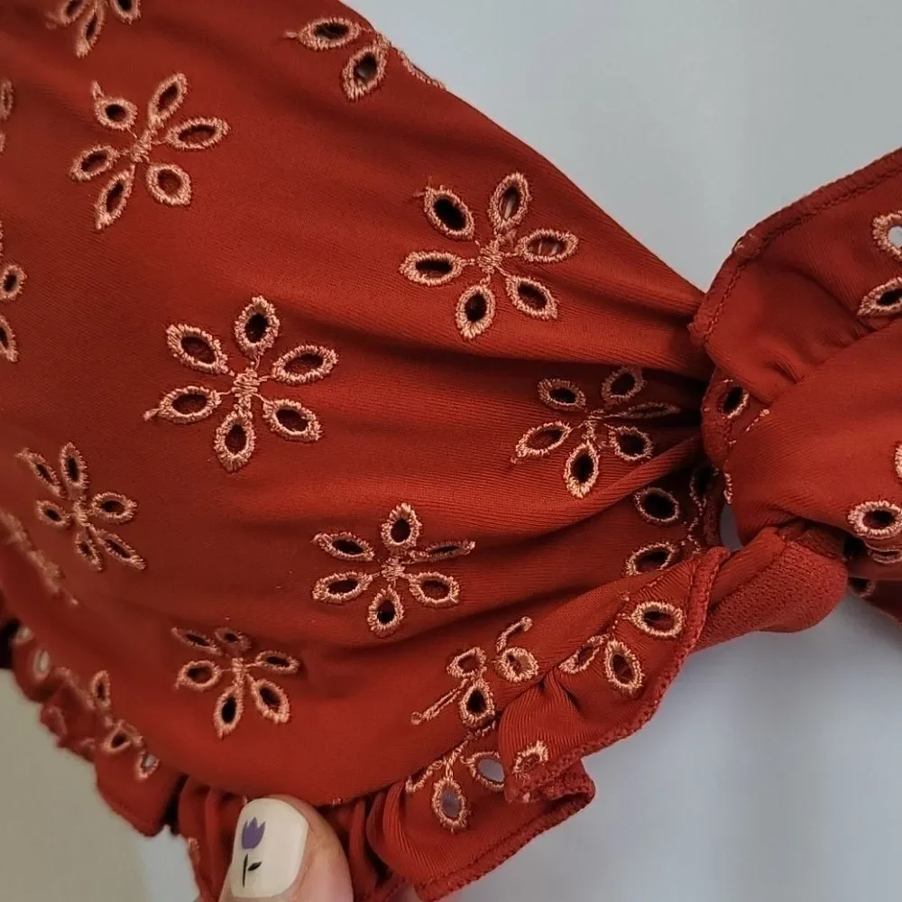 California Sunshine Twist Front Bandeau Swim Top